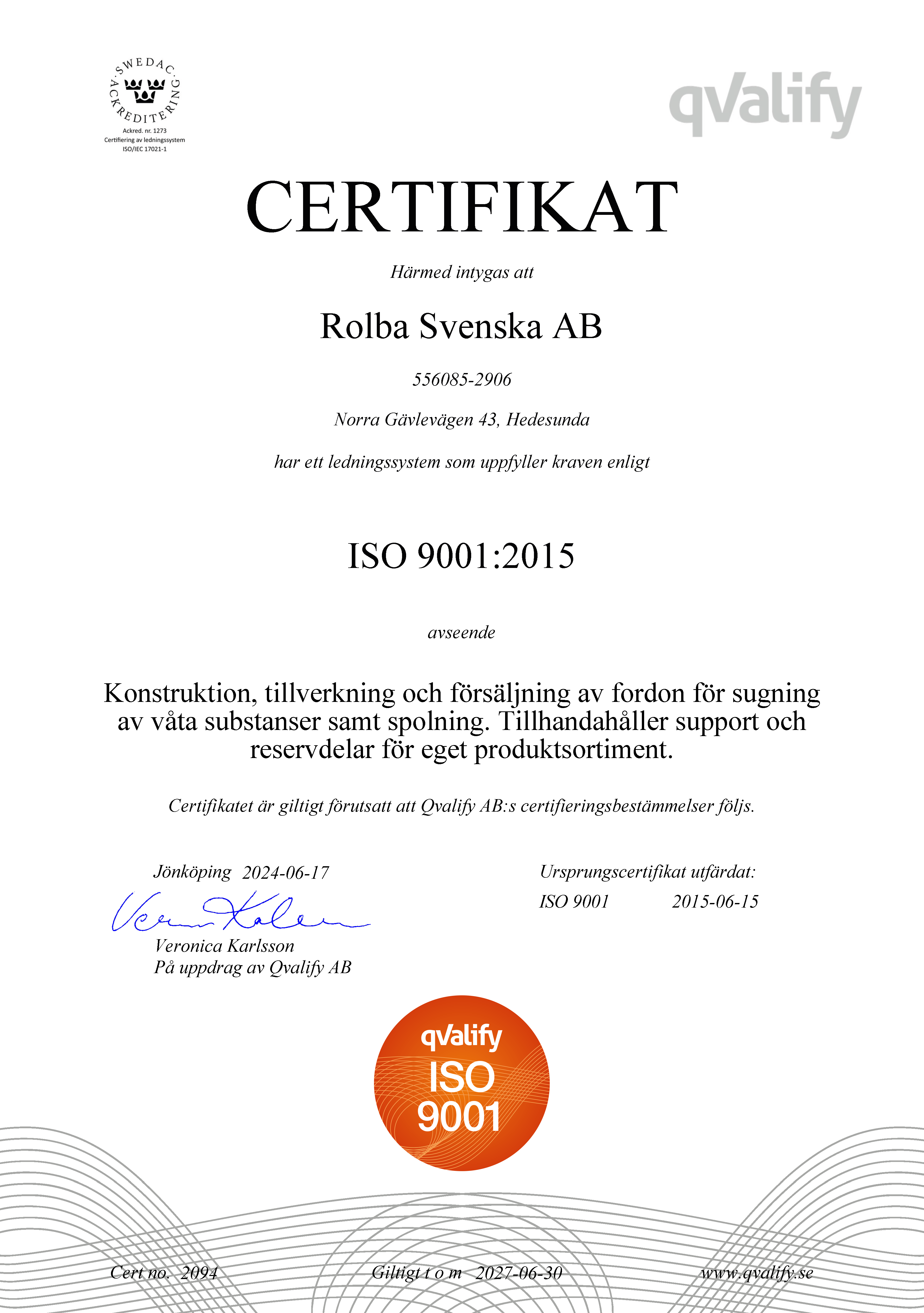 ISO 9001-2015 june 2024 sv