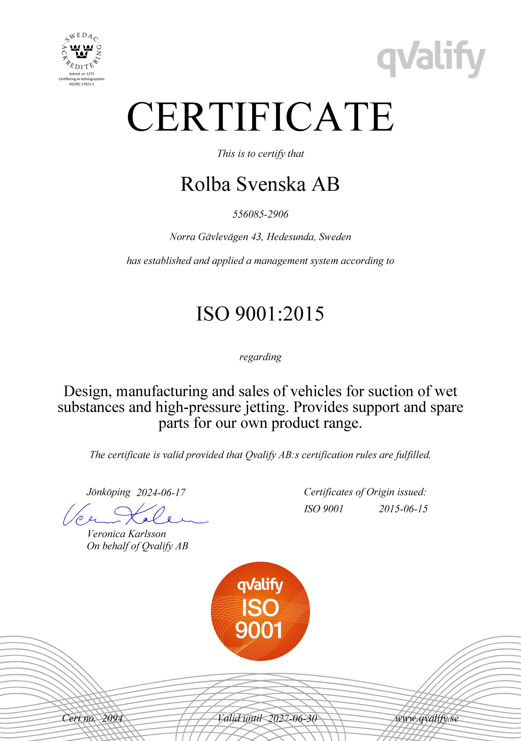 ISO 9001-2015 june 2024 sv